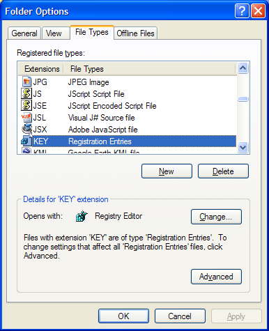 File Type dialog