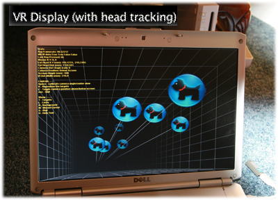 Example of video screen using head tracking