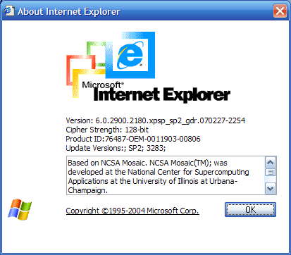 Downgraded to IE6