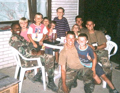 Kids of Kosovo with their freinds from Camp Bondsteel