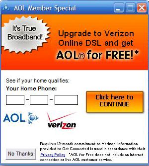 AOL wants to force DSL down my throat.