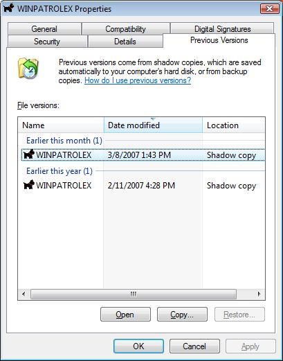 The Properties dialog in Windows Vista