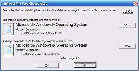 WinPatrol File Type Change Alert